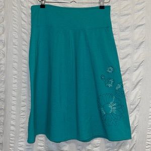 Life is Good Green Embroidered Skirt